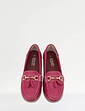 Nautical Wide Fit Leather Loafer - Fuchsia