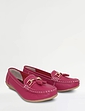 Nautical Wide Fit Leather Loafer - Fuchsia