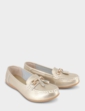 Nautical Wide Fit Leather Loafer - Gold