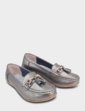 Nautical Wide Fit Leather Loafer - Gun Metal