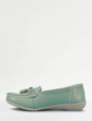 Nautical Wide Fit Leather Loafer - Light Khaki