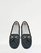 Nautical Wide Fit Leather Loafer - Navy