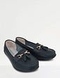 Nautical Wide Fit Leather Loafer - Navy