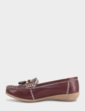 Nautical Wide Fit Leather Loafer - Plum