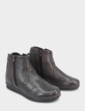 Leather Thermal Lined Twin Zip Boot With Back Tassel - Brown
