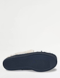 Ladies Suede Moccasin Slipper - Navy