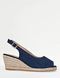 Wide E Fit Mock Suede Espadrille Sandal - Navy