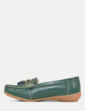 Leather Extra Wide EE Fit Loafers - Dark Green