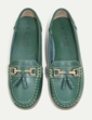 Leather Extra Wide EE Fit Loafers - Dark Green