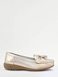 Leather Extra Wide EE Fit Loafers - Gold