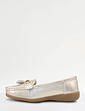 Leather Extra Wide EE Fit Loafers - Gold