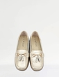 Leather Extra Wide EE Fit Loafers - Gold