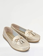 Leather Extra Wide EE Fit Loafers - Gold