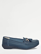 Leather Extra Wide EE Fit Loafers - Navy
