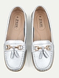 Leather Extra Wide EE Fit Loafers - Silver