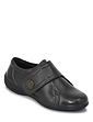 Extra Wide EEE Fit Touch Fasten Leather Shoe - Black
