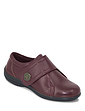 Extra Wide EEE Fit Touch Fasten Leather Shoe - Burgundy