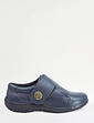 Extra Wide EEE Fit Touch Fasten Leather Shoe - Navy