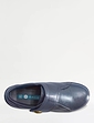 Extra Wide EEE Fit Touch Fasten Leather Shoe - Navy