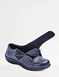 Extra Wide EEE Fit Touch Fasten Leather Shoe - Navy