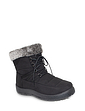 Wide Fit Thermal Lined Showerproof Mock Lace Up Boots - Black