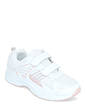 Wide Fit Touch and Close Trainers - White And Pink
