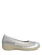 Wide E Fit Ballet Pumps with Cushioned Insock - Silver