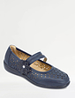 Comfort Bar Wide E Fit Shoes - Navy