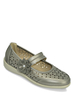 Comfort Bar Wide E Fit Shoes - Pewter