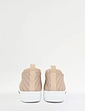 Wide Fit Knit Fabric Slip On Trainers - Beige