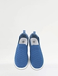 Wide Fit Knit Fabric Slip On Trainers - Blue