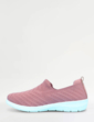 Wide Fit Knit Fabric Slip On Trainers - Heather