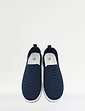 Wide Fit Knit Fabric Slip On Trainers - Navy