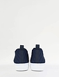 Wide Fit Knit Fabric Slip On Trainers - Navy