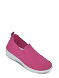 Wide Fit Knit Fabric Slip On Trainers - Pink
