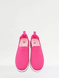 Wide Fit Knit Fabric Slip On Trainers - Pink