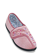 Dr Keller Touch Fasten Embroidered Slippers - Pink