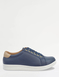 Leather Wide E Fit Lace Up Leisure Shoes - Navy