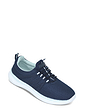 Mesh Slip On Leisure Shoe with Mock Bungee Detail - Navy