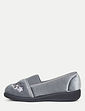 Wide E Fit Elastic Gusset Slipper - Grey