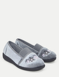 Wide E Fit Elastic Gusset Slipper - Grey