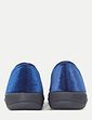 Wide E Fit Elastic Gusset Slipper - Navy