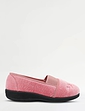 Wide E Fit Elastic Gusset Slipper - Pink