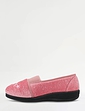 Wide E Fit Elastic Gusset Slipper - Pink