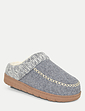 Dr Keller Faux Fur Lined Knit Trim Mule Slipper - Grey