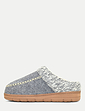 Dr Keller Faux Fur Lined Knit Trim Mule Slipper - Grey