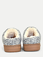 Dr Keller Faux Fur Lined Knit Trim Mule Slipper - Grey