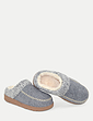 Dr Keller Faux Fur Lined Knit Trim Mule Slipper - Grey