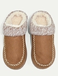 Dr Keller Faux Fur Lined Knit Trim Mule Slipper - Tan