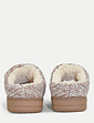 Dr Keller Faux Fur Lined Knit Trim Mule Slipper - Tan